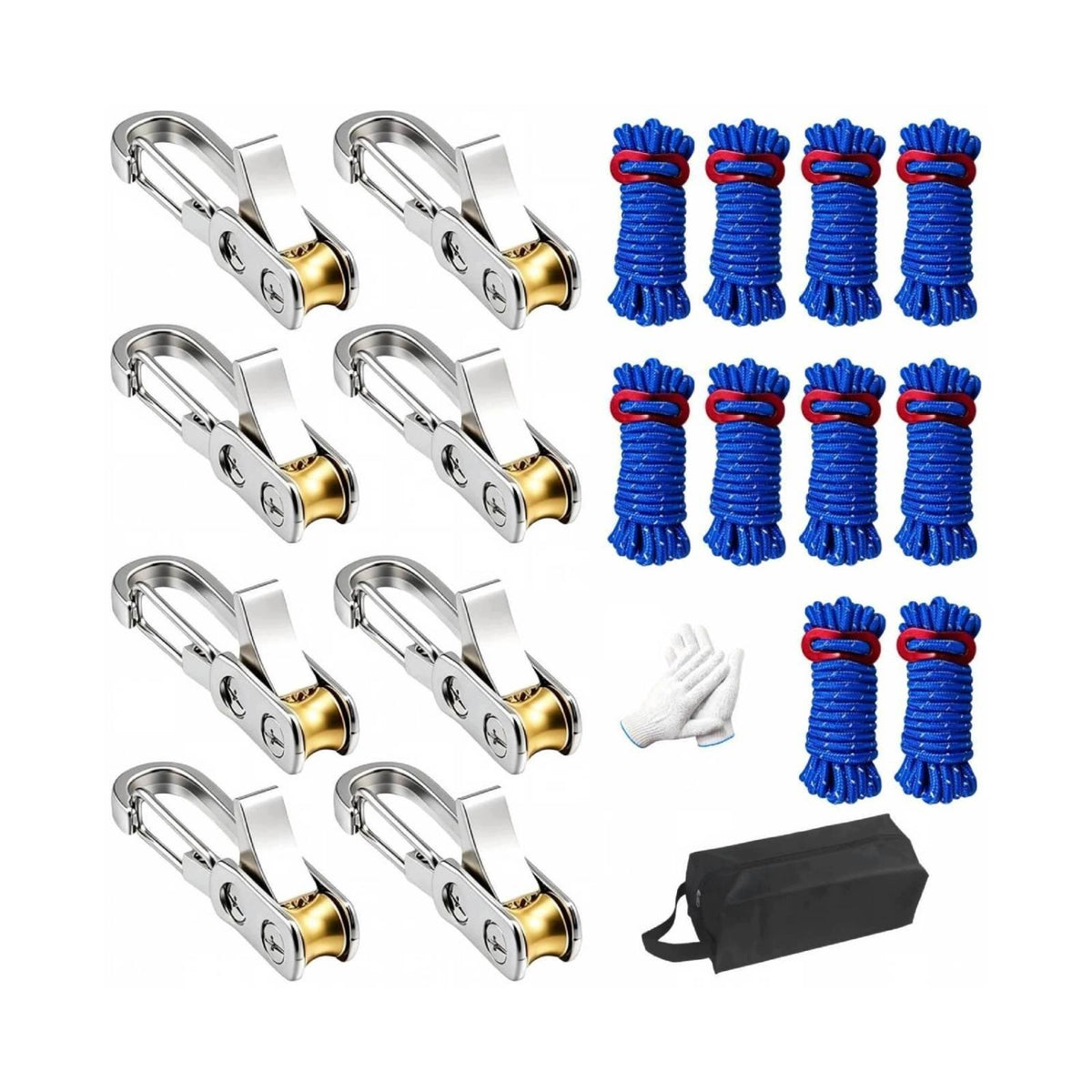 8 Pieces Rope Tensioner with Roller Rustproof Rope Tensioner