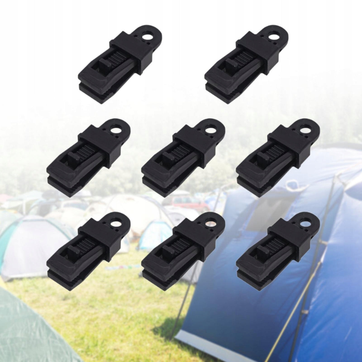 8 Pieces Tarp Clips Multipurpose Adjustable Easy to Use Lock Grip Black