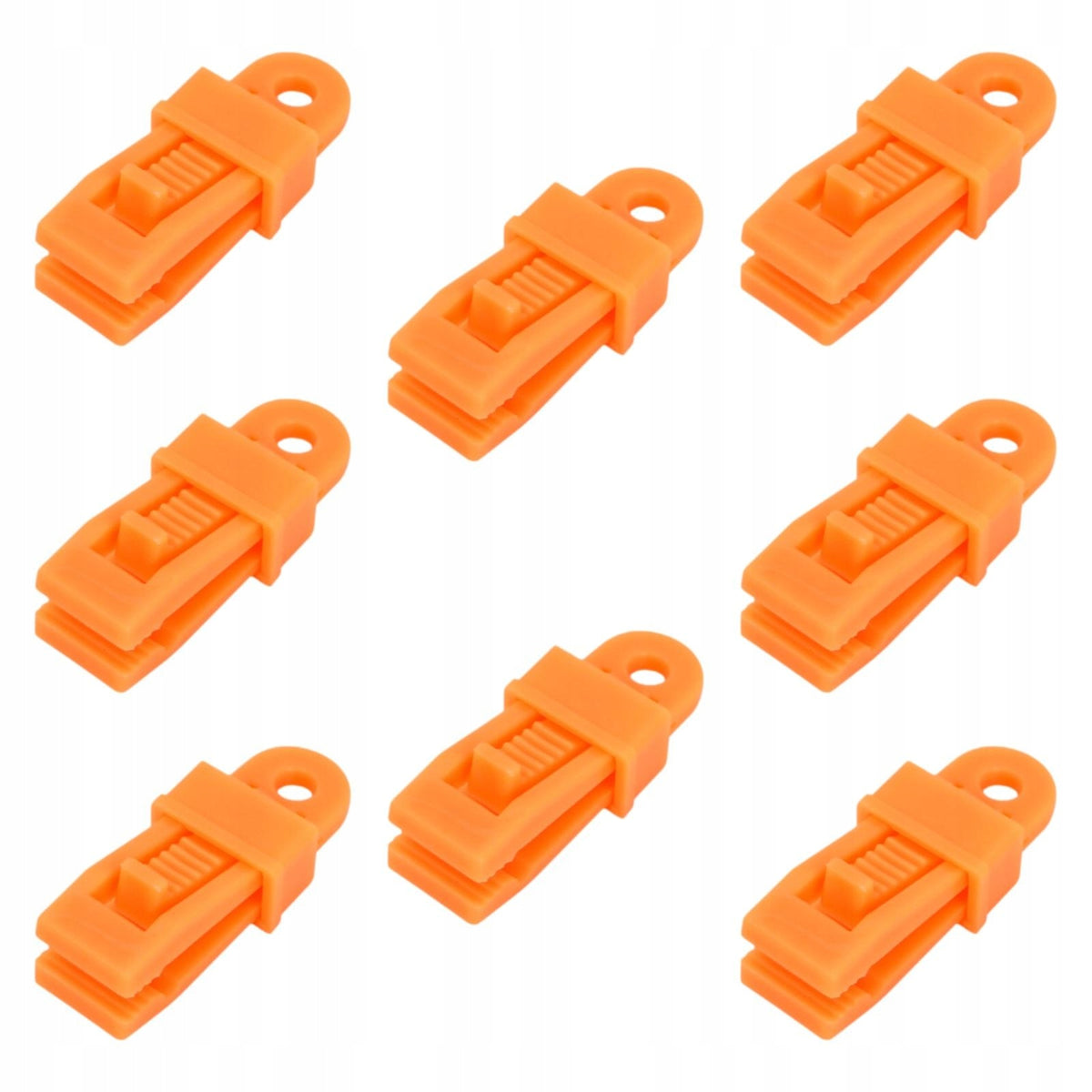 8 Pieces Tarp Clips Multipurpose Adjustable Easy to Use Lock Grip Orange