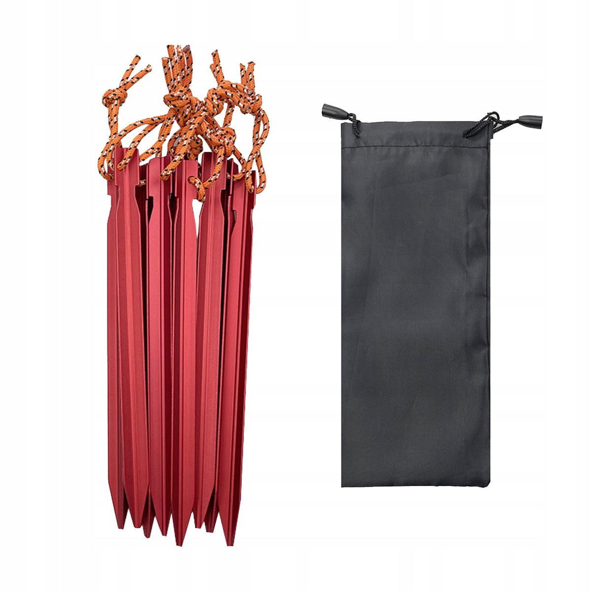 8 Pieces Tent Stakes Durable Unbreakable Inflexible Metal Stakes for Red