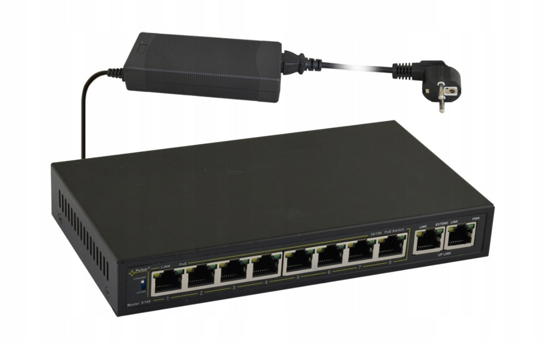 8-Port PoE Switch for IP Cameras Pulsar S108