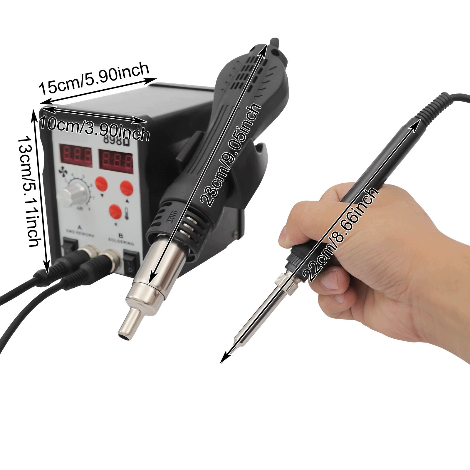 8 Speed 750W LED Display Rework Soldering Station Packaging status original