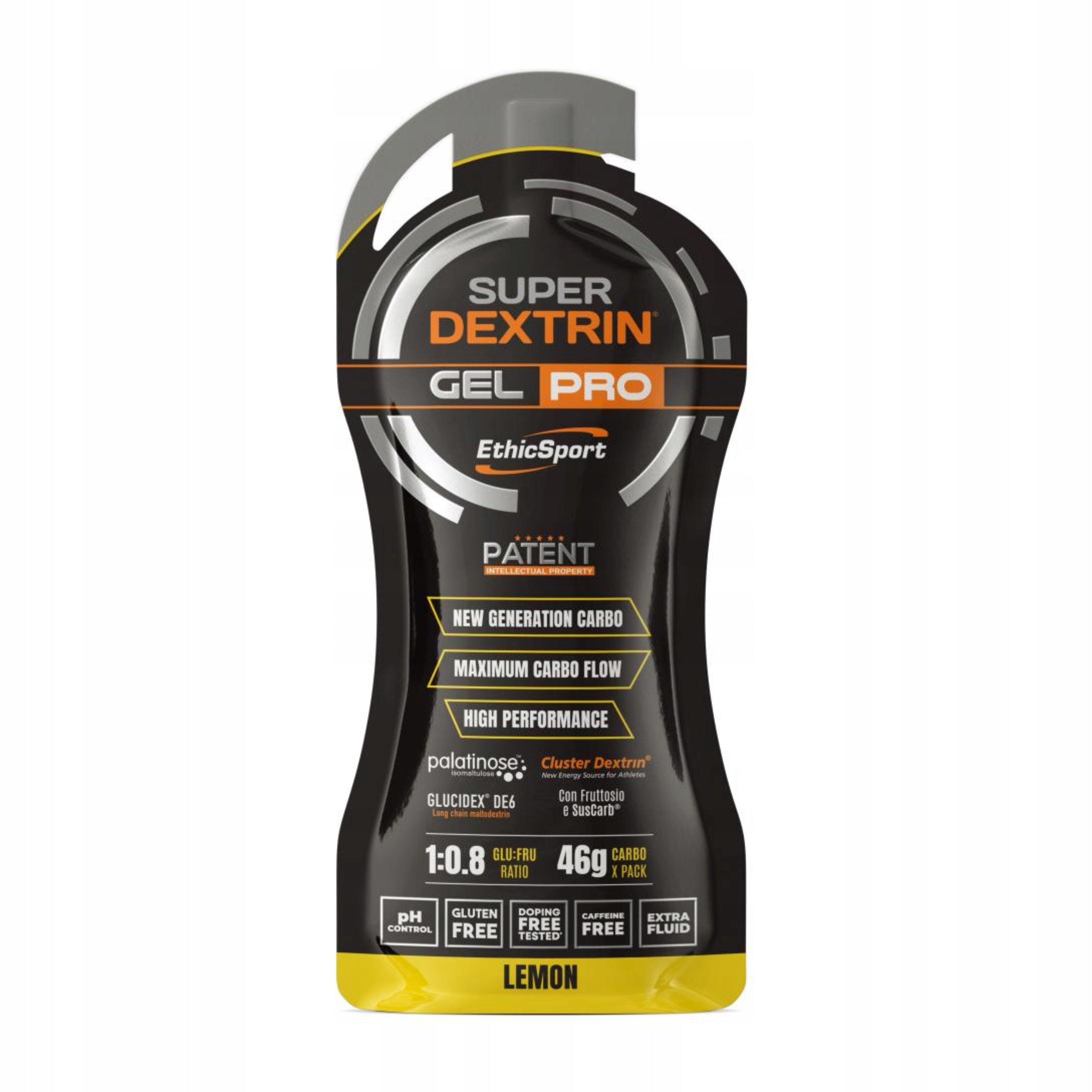 8 X ENERGY GEL ETHICSPORT SUPER DEXTRIN GEL PRO 60ML LEMON Packaging status original
