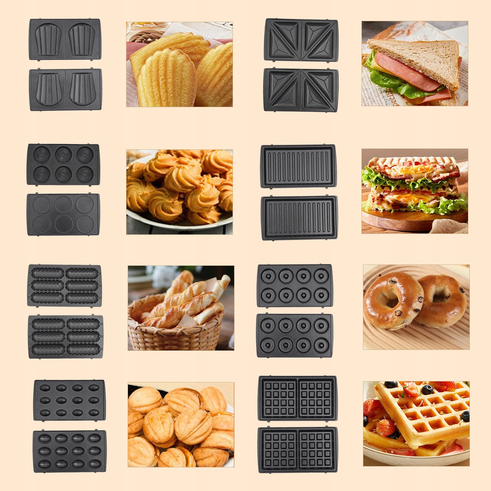 8-in-1 Multifunctional Sandwich Maker,Breakfast Maker Machine Packaging status original