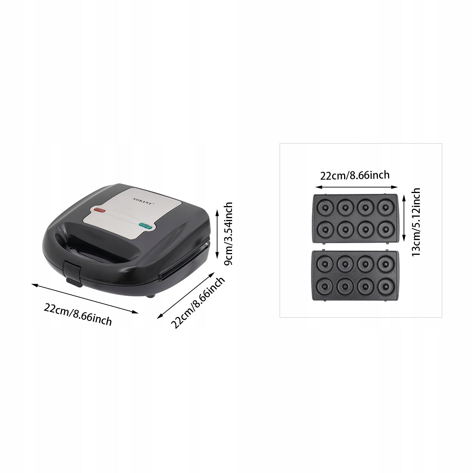 8-in-1 Multifunctional Sandwich Maker,Breakfast Maker Machine Power rating 750 W