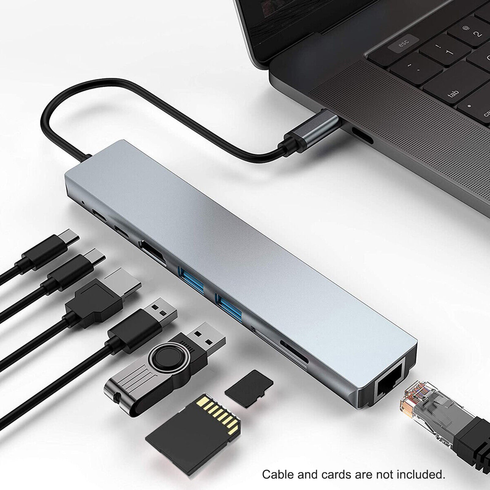 8 in 1 USB Hub Adapter USB Type-C Hub Docking Station Wie