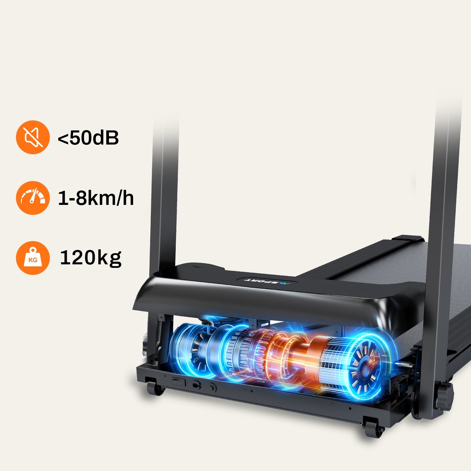 8 km/h and 2,5 hp folding treadmill, 12 programs, with speakers Brand no brand