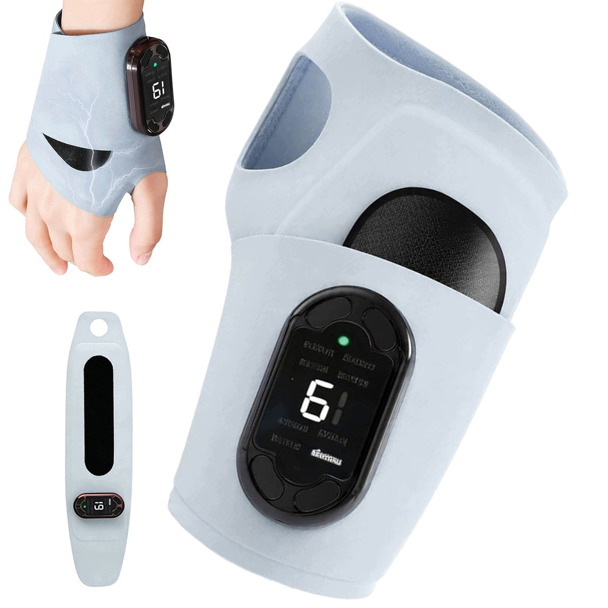 8 modes 19 levels EMS massager for hand, wrist, elbow, knee
