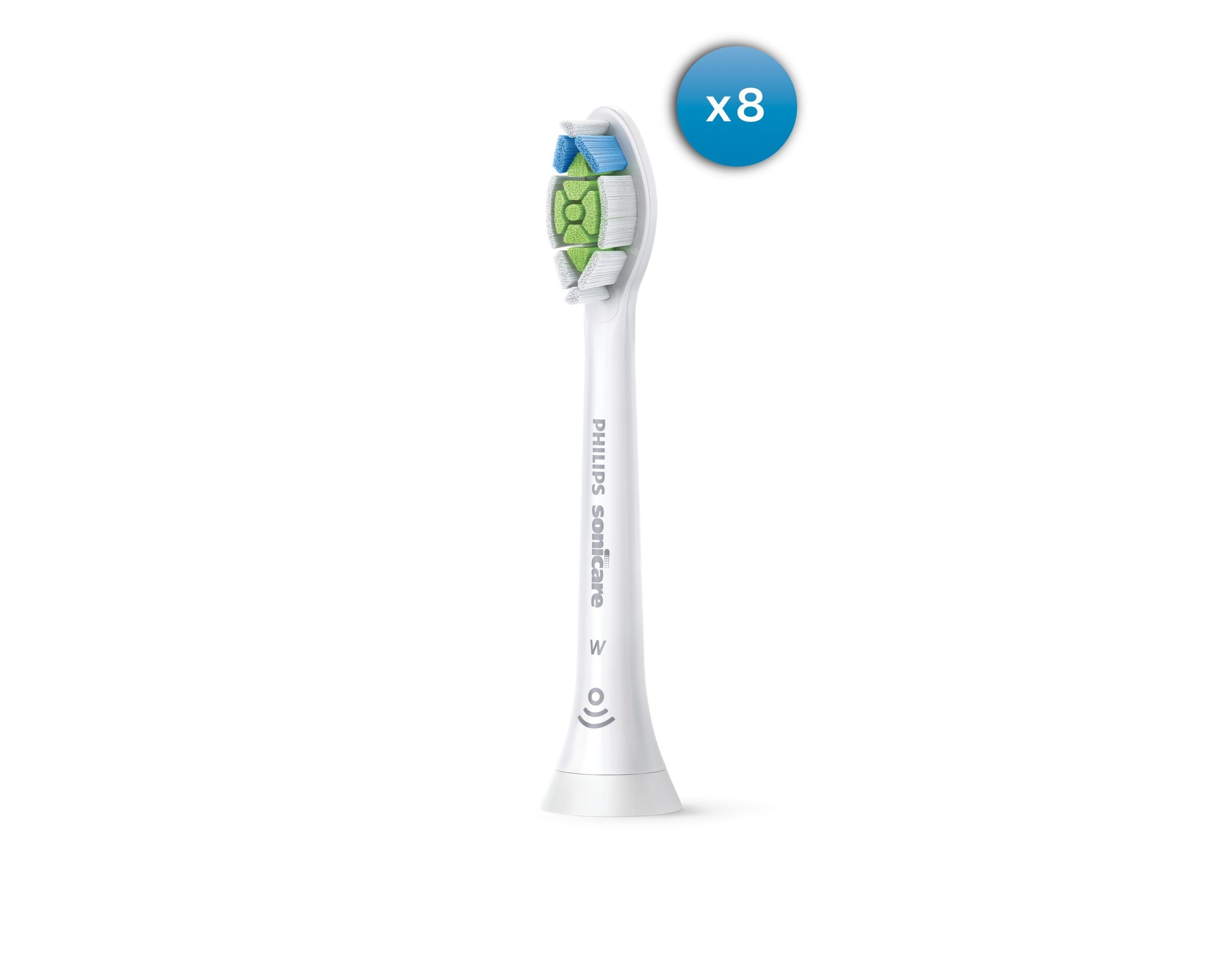 8 pcs Philips Sonicare W2 hx6064 Optimal White toothbrush tips Manufacturer code HX6068/87