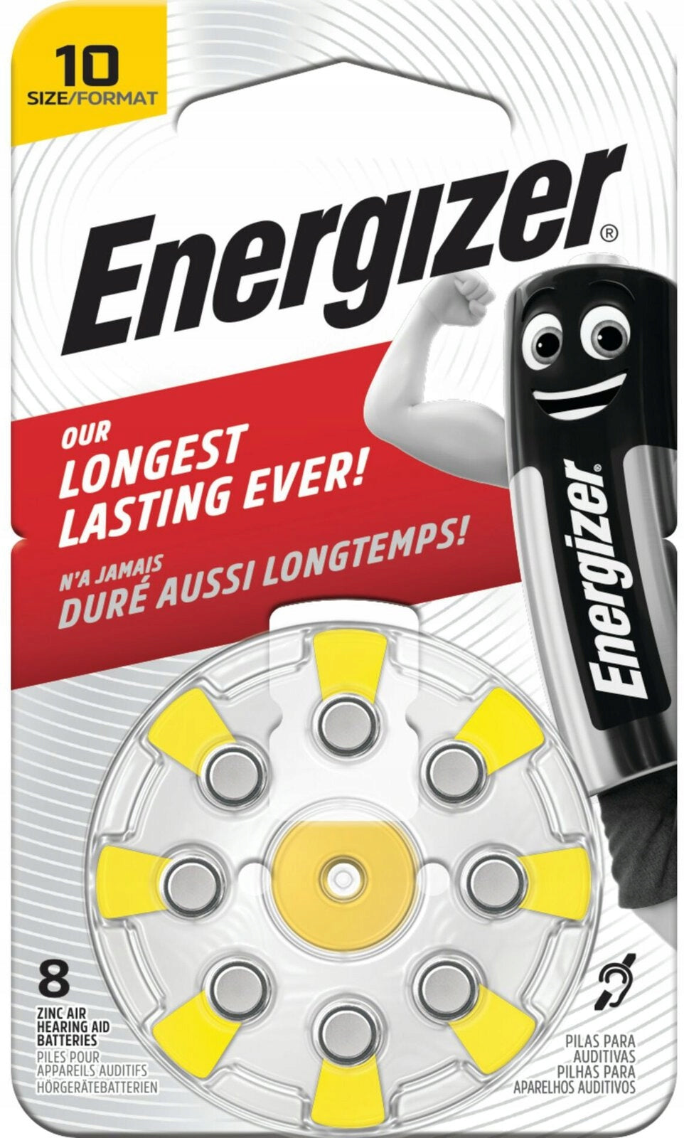 8 x Energizer 10 Hearing Aid Batteries