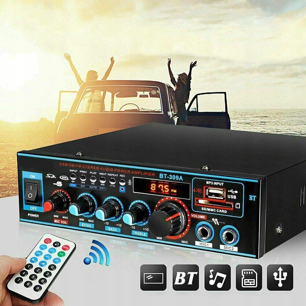800W BLUETOOTH USB STEREO AMPLIFIER RECEIVER FM RADIO MP3 220V / 12V Brand no brand
