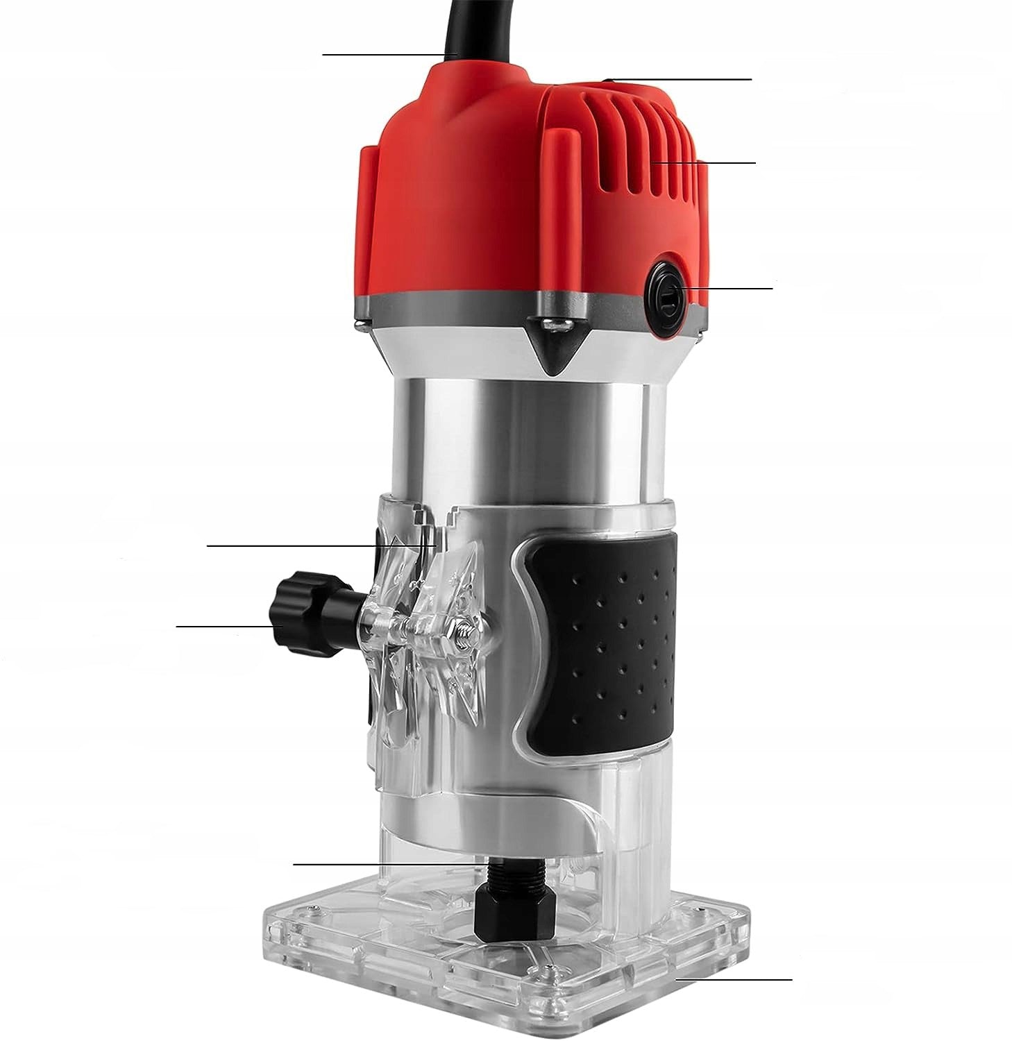 800W COMPACT WOOD ROUTER TOOL, ELECTRIC HANDHELD ROUTER FOR DIY WOODWORKING Packaging status original