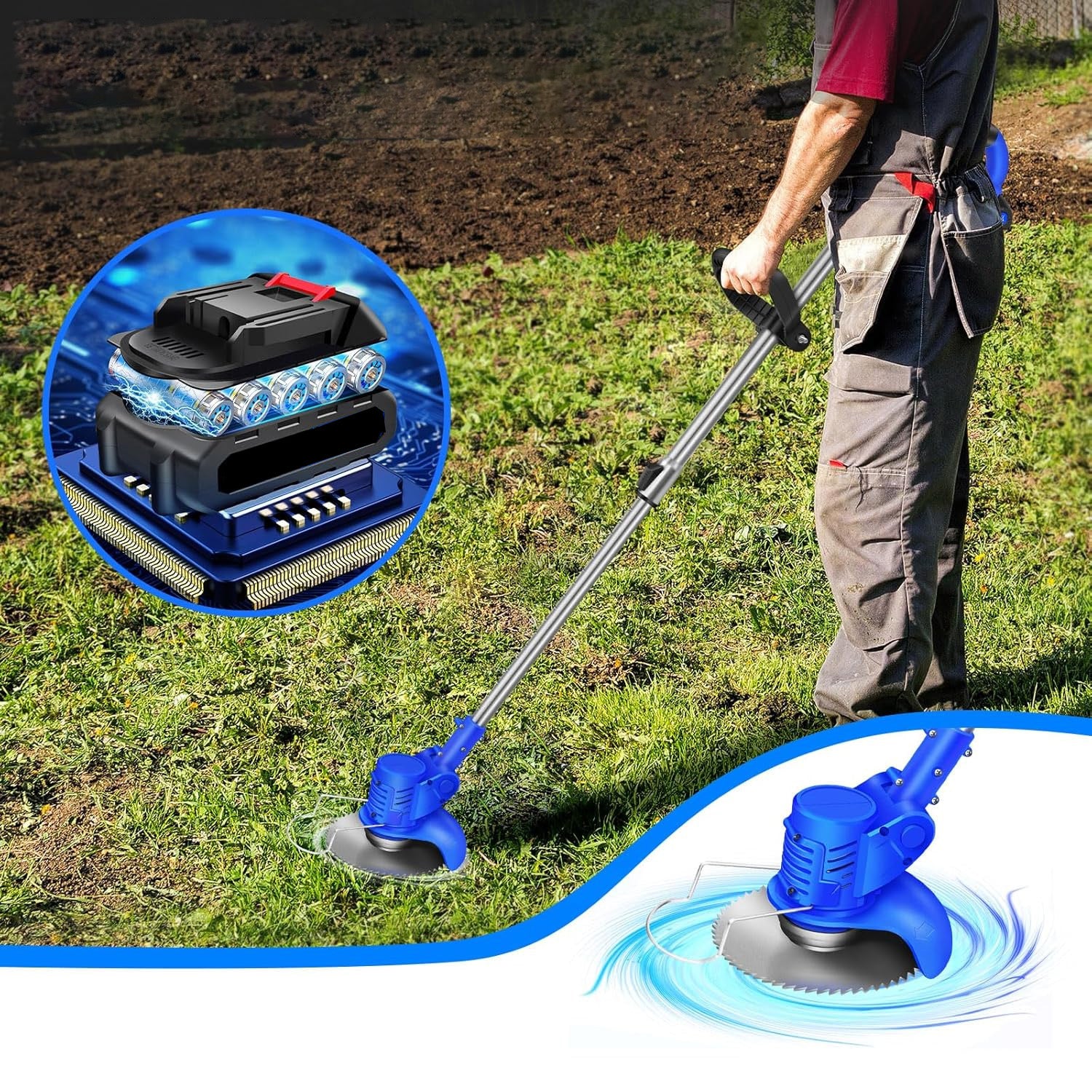 800W CORDLESS HAND MOWER ADJUSTABLE FOR COMPLICATED ANGLES Manufacturer code Kosiarka