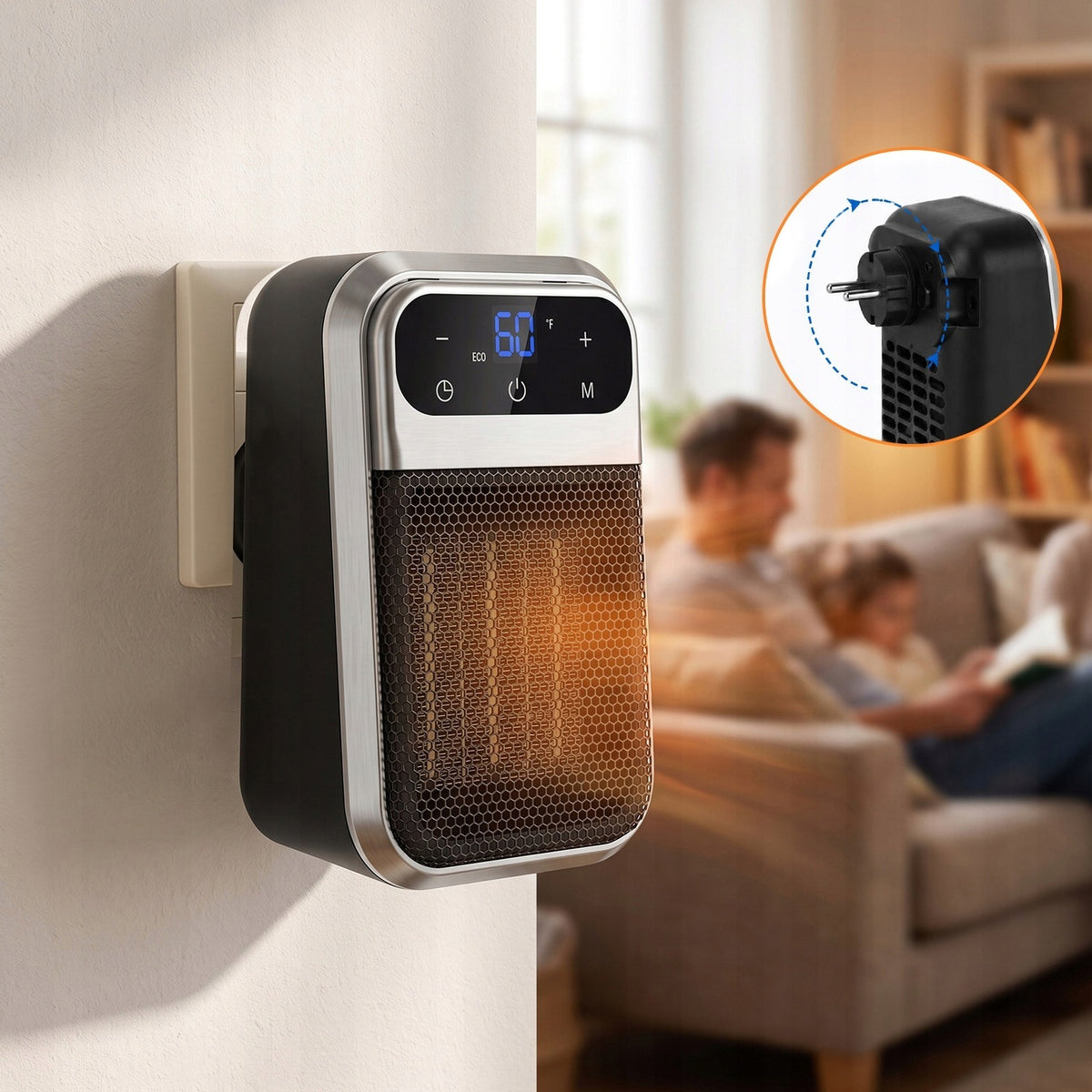 800W ELECTRIC HEATER FAN MINI POWER HEATER SMALL LED Packaging status original