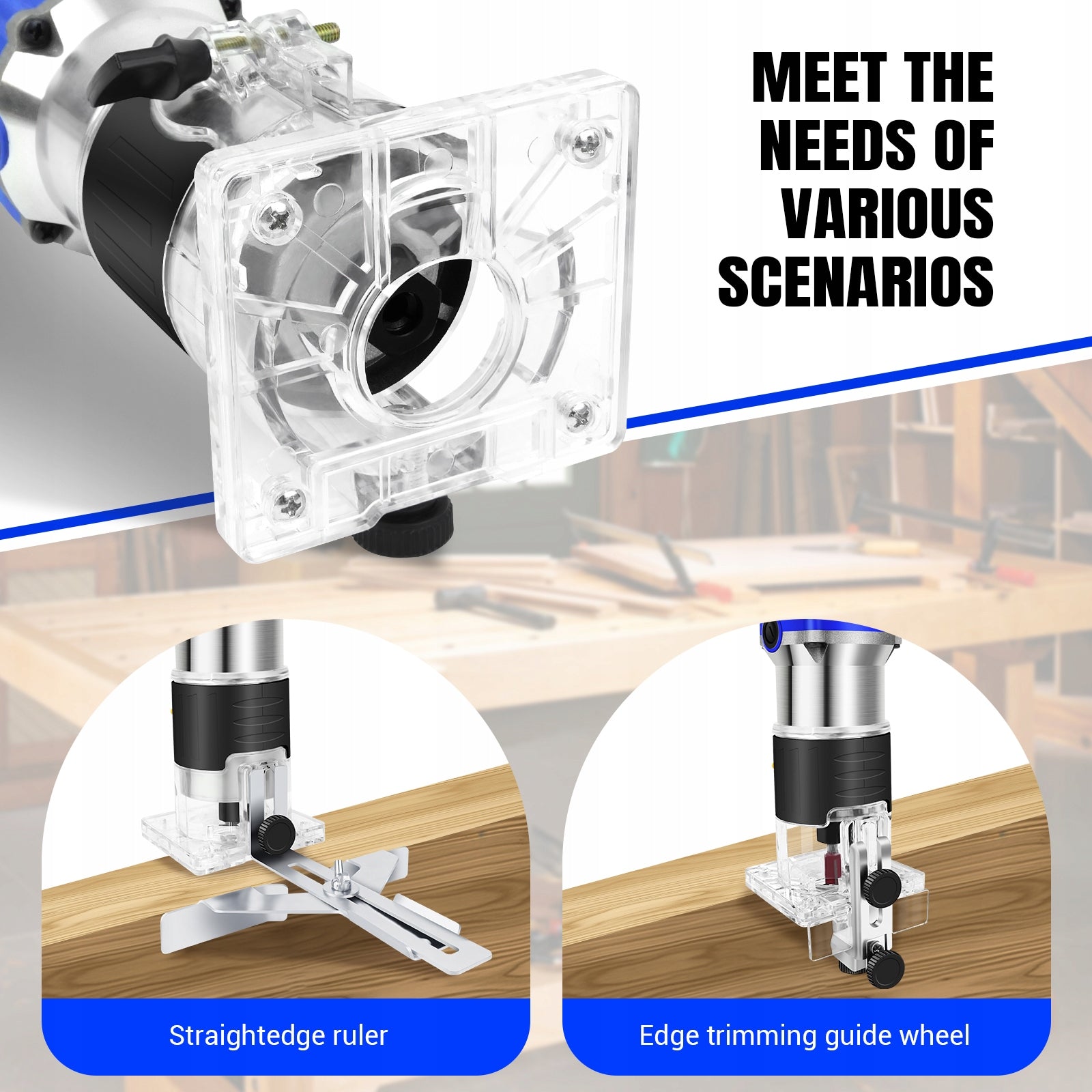 800W Professional Trim Router/Palm Router, 6-Speed Control(4000-27000 RPM) Manufacturer code LC-XBJ