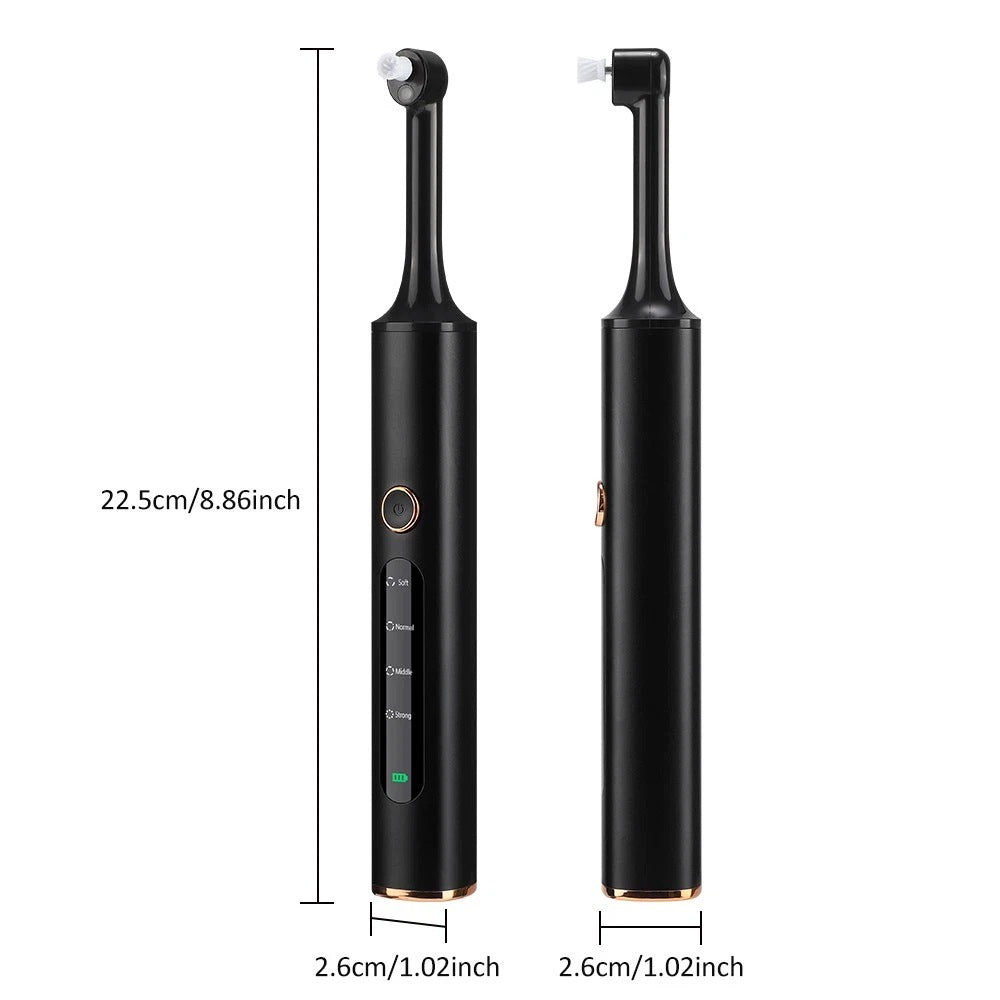 800mAh Electric Tooth Polisher Portable With 6 Accessories Black Brand Bedee