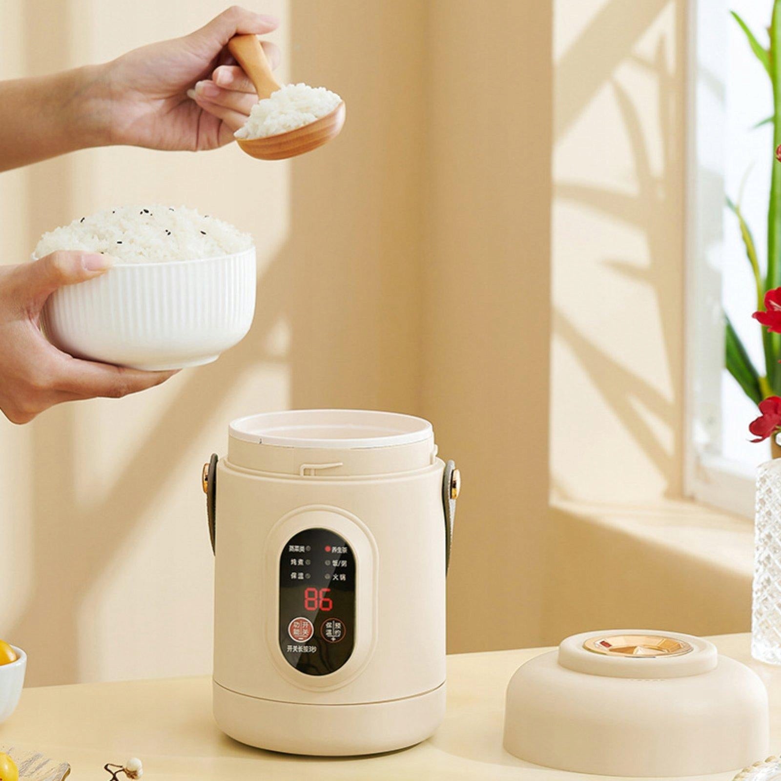 800ml Rice Cooker Fast Cooking,Portable Multiuse Noodles Pot Electric beige Brand no brand