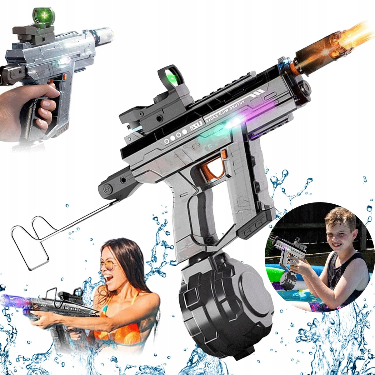800ml electric water gun with automatic suction range 6-9m
