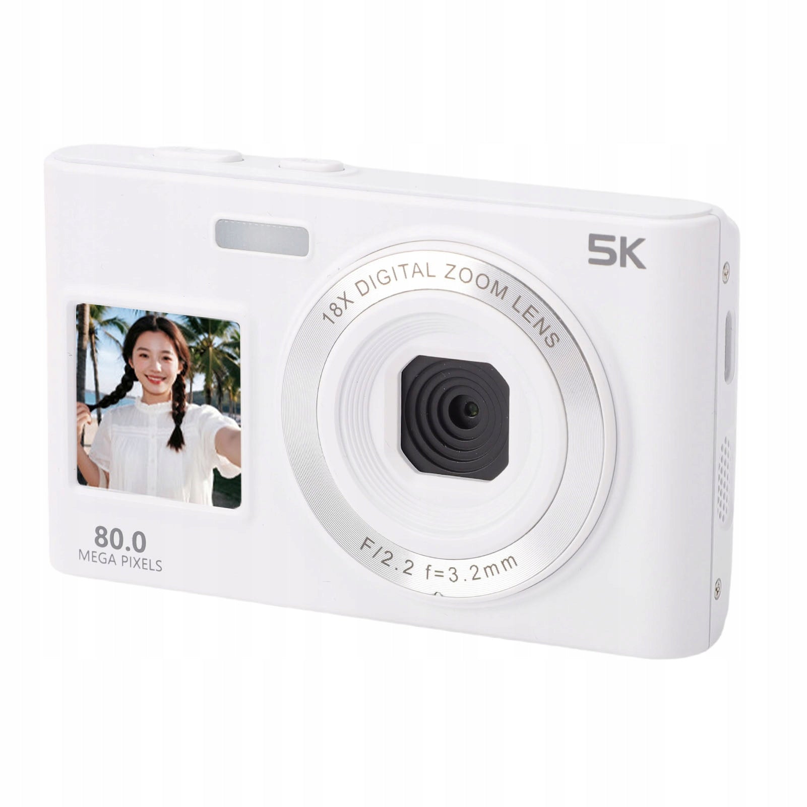 80MP 5K Digital Camera Dual Selfie Camera with 18x YY Zoom