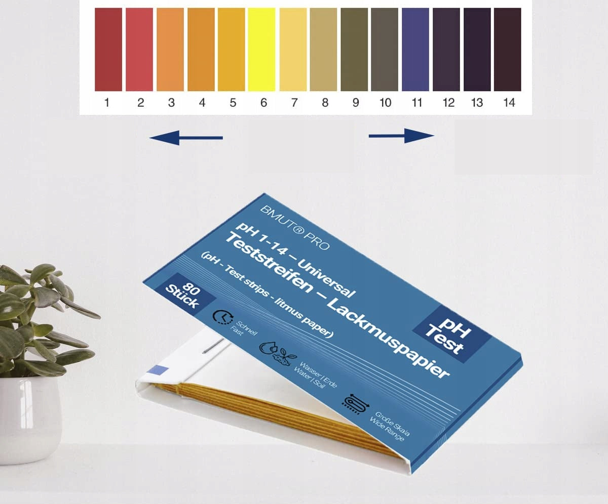 80x TEST STRIPS WITH A pH VALUE OF 1-14 PAPER INDICATOR LITMUS PAPER Packaging status original