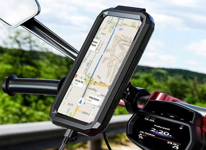 Vandeniui atsparus dviračio telefono laikiklis, tinkamas 167 mm išmaniesiems