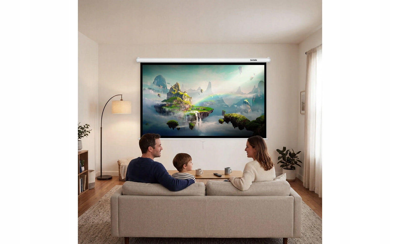 84” 16:9 4K HD Full HD Projection Screen – Wall/Ceiling 201x128 cm Brand TecTake