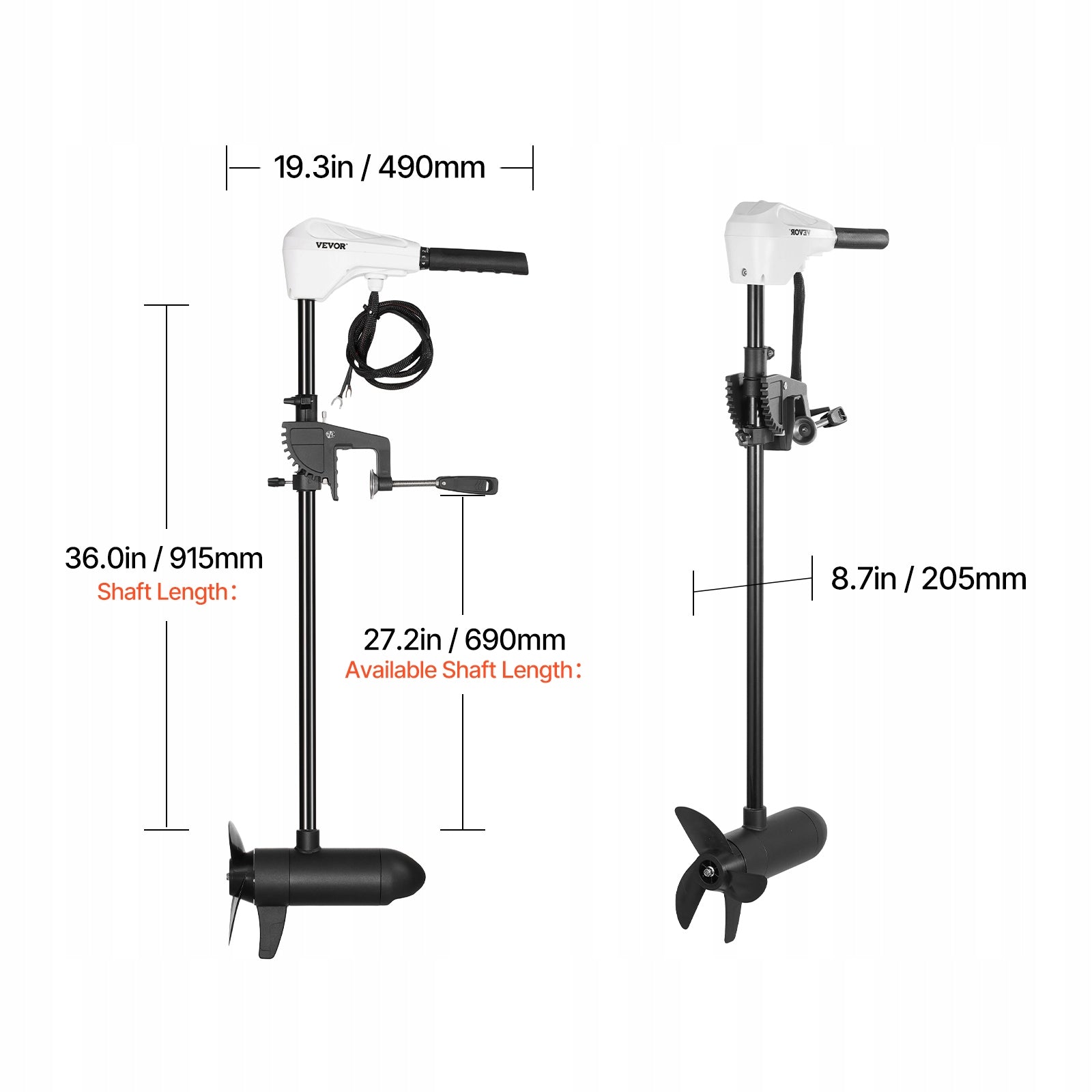 86lb 24V Thrust Electric Trolling Motor Saltwater Trolling Boat Engine EAN (GTIN) 197988670780