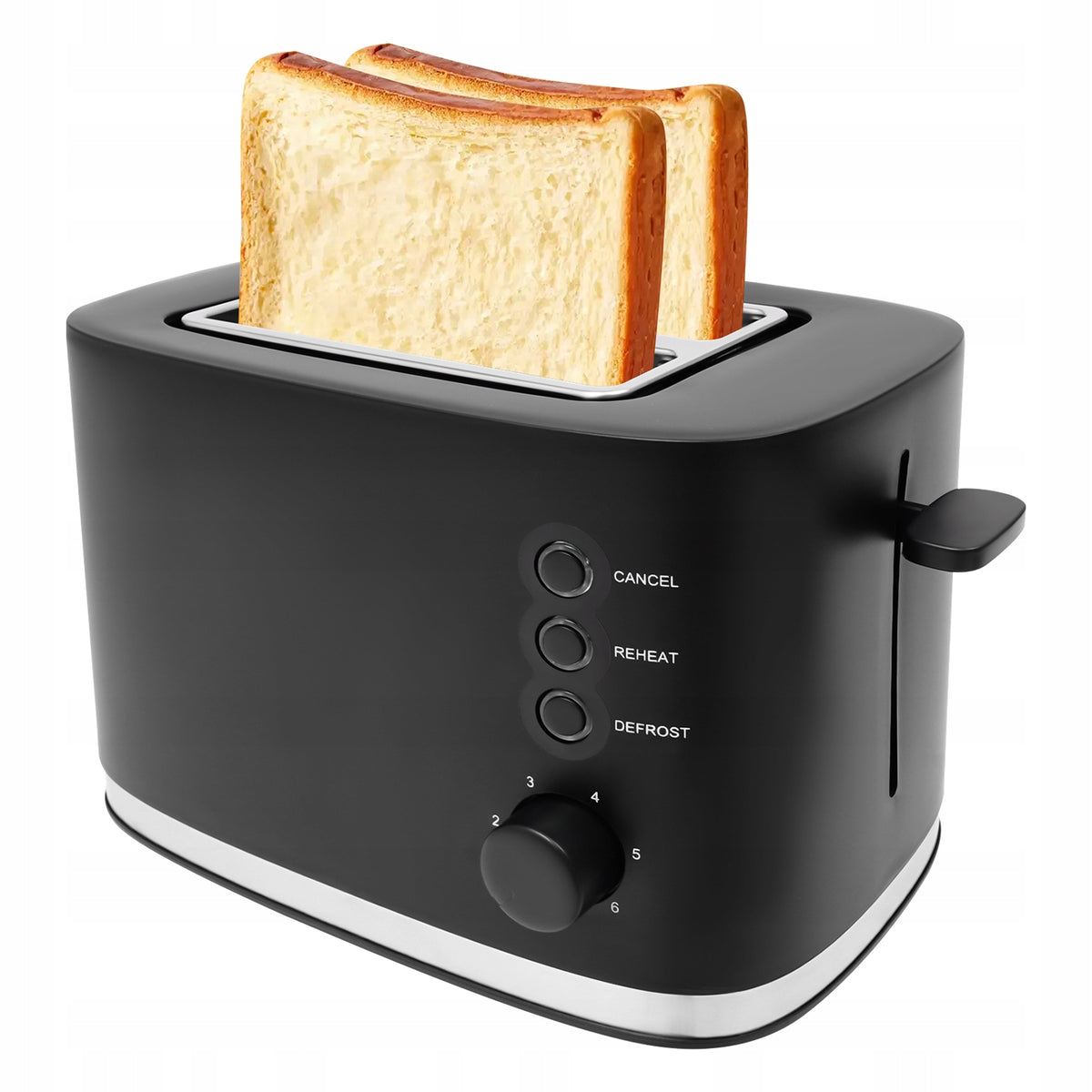 870W Black Stainless Steel 2-slice Bread Toaster