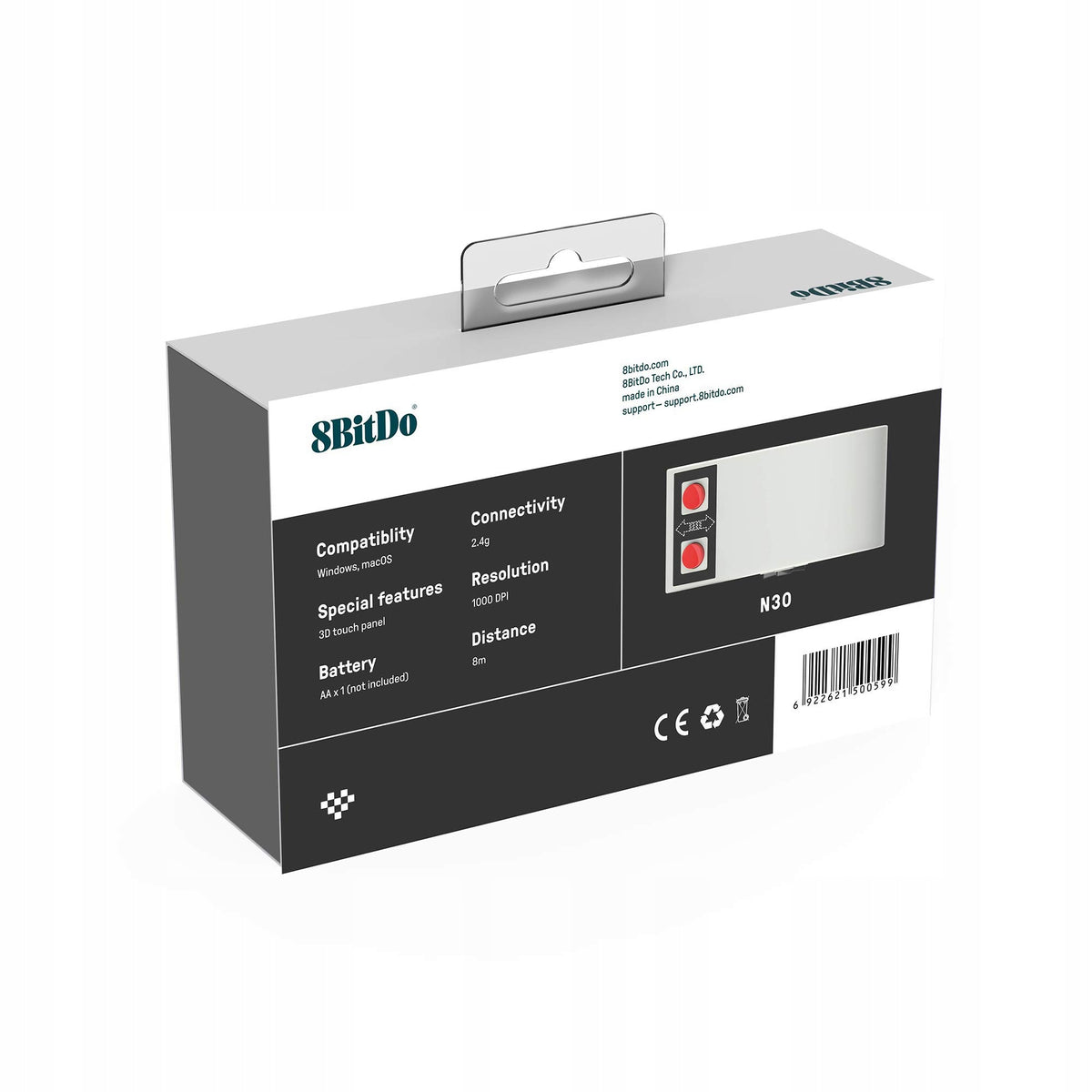 8BitDo N30 2.5G – Retro Wireless Gaming Mouse Packaging status original