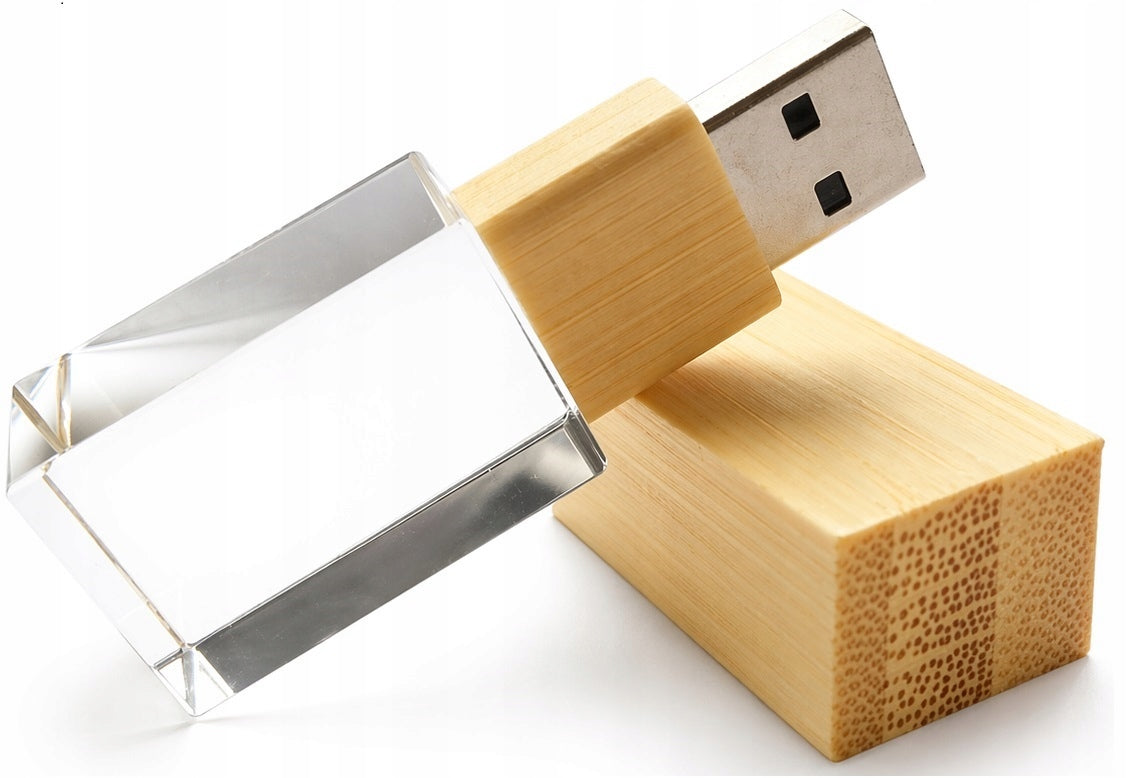 8GB 3.0LED Wooden-Glass Engraving Option Advertising withLogo Gift