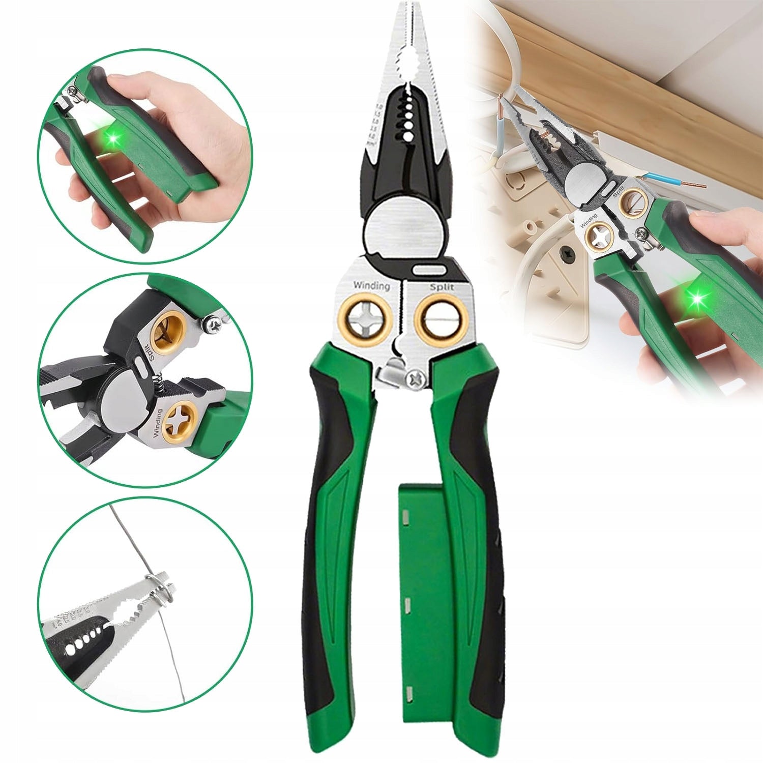 8IN1 ELECTRICIAN PLIERS WITH 22CM ERGONOMIC VOLTAGE TEST