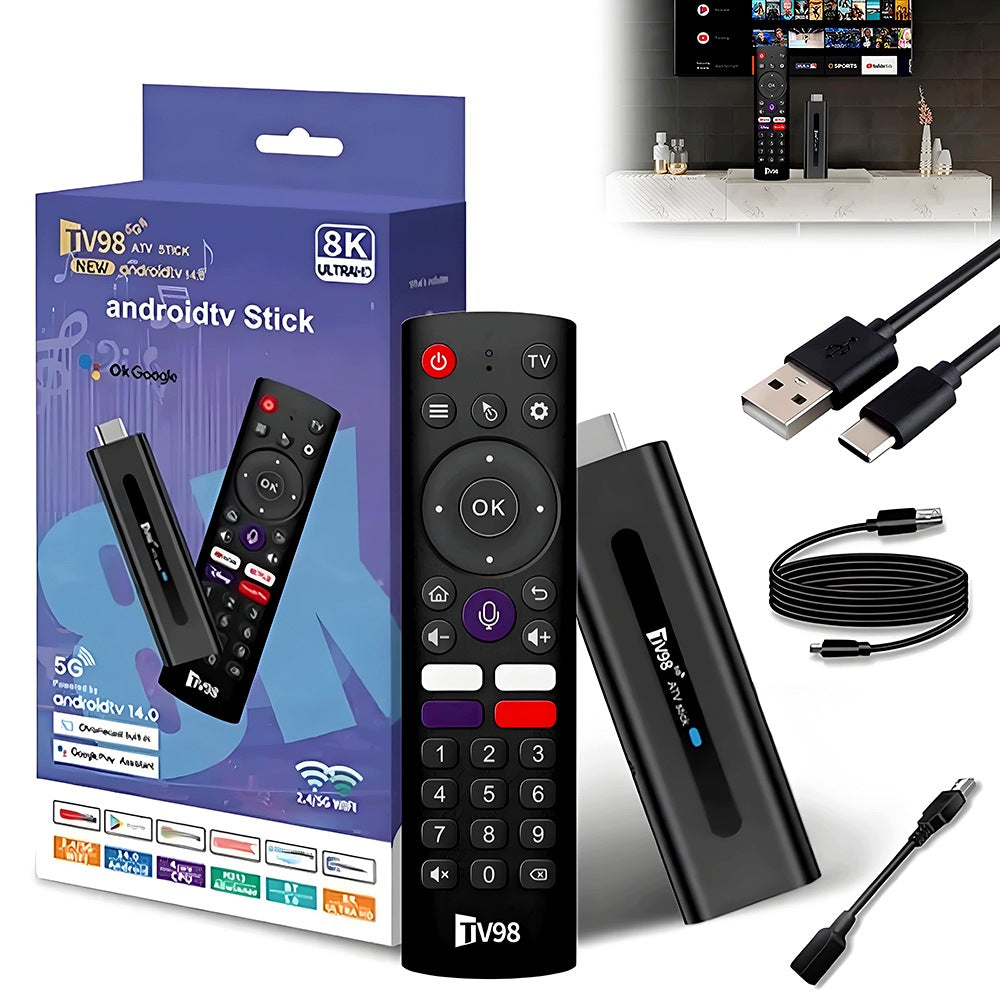 8K MEDIA PLAYER ANDROID ADAPTER 14 SMART TV STICK BOX WIFI Brand no brand