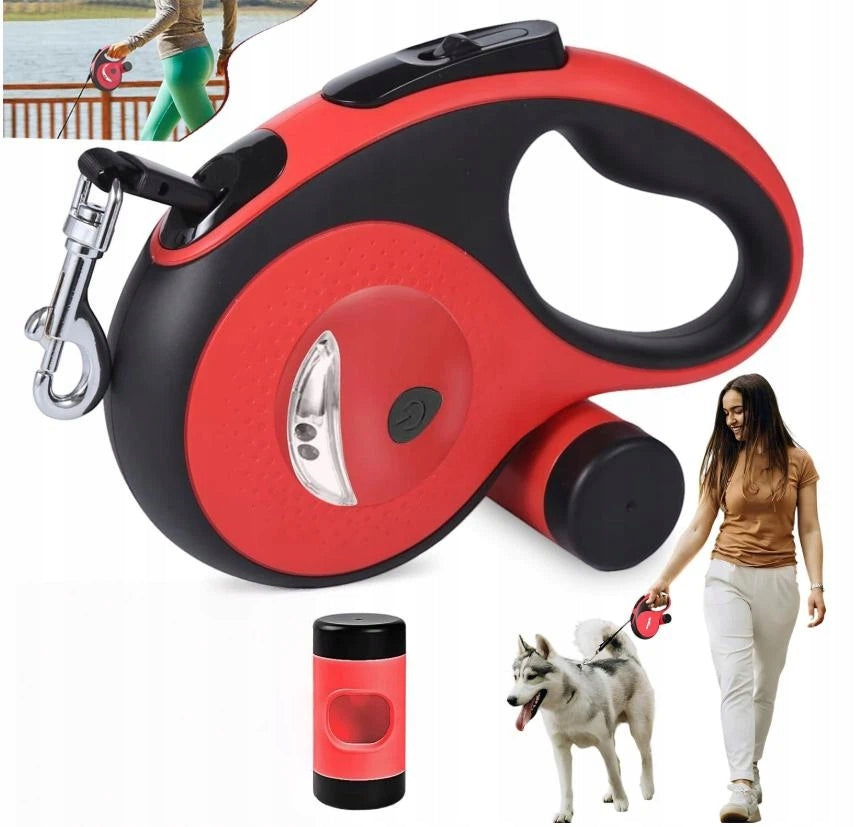 8M DOG EXPANDABLE LANYARD WITH BAG CONTAINER LED ERGONOMIC FLASHLIGHT Packaging status original