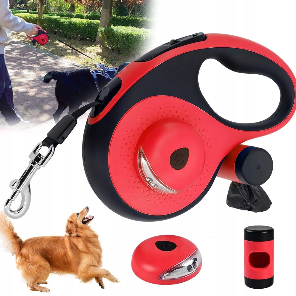 8M DOG EXPANDABLE LANYARD WITH BAG CONTAINER LED ERGONOMIC FLASHLIGHT