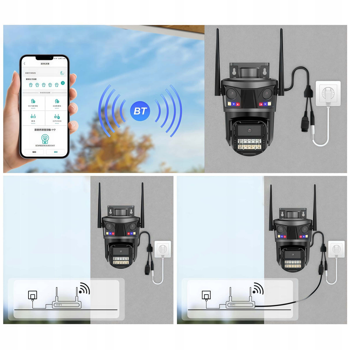8MP 4K WiFi Panoramic Camera | Triple Lens | 360° Monitoring Brand no brand