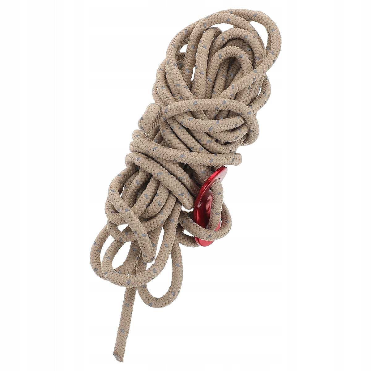 8PCS KHAKI REFLECTIVE ADJUSTABLE TENT ROPES WITH DURABLE TENSIONERS