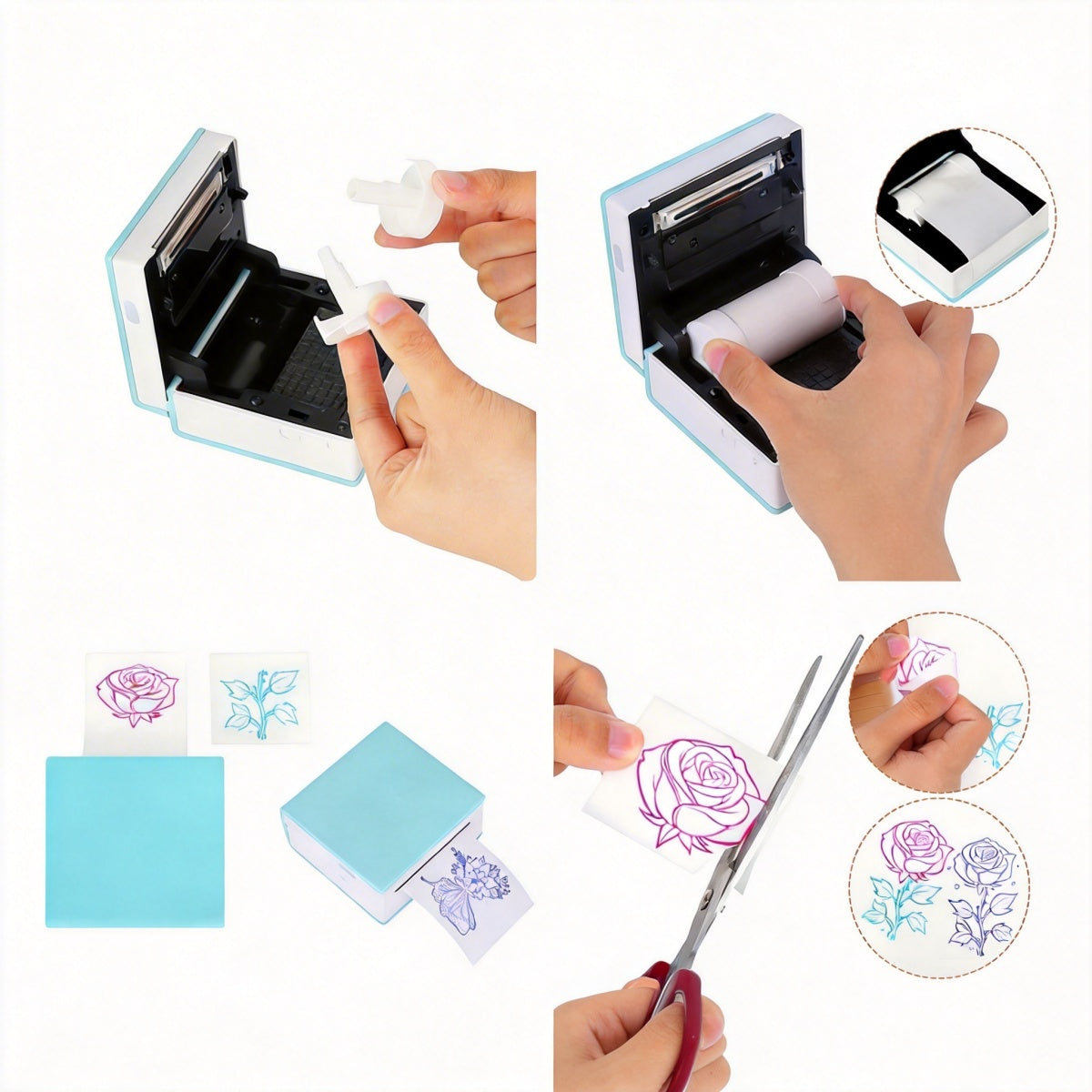 8PCS ROLL INSERT THERMAL PAPER MINI THERMAL PRINTŚ SET Brand no brand