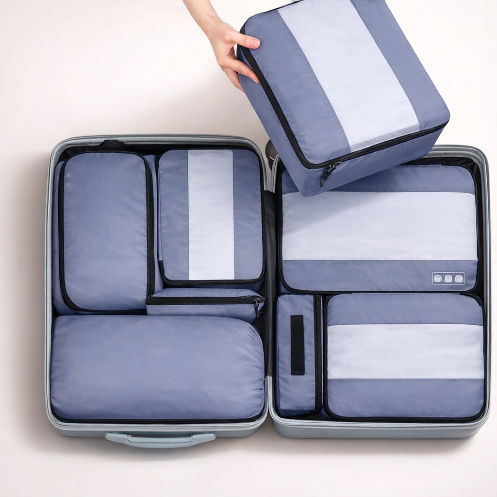 8PCS SUITCASE ORGANIZERS TRAVEL CUBES FOR PACKING BAGS COSMETIC BAG Manufacturer code 2DVD1