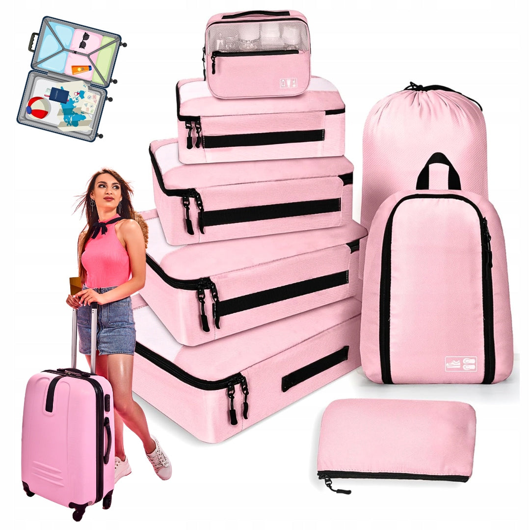 8PCS SUITCASE ORGANIZERS TRAVEL CUBES FOR PACKING BAGS COSMETIC BAG