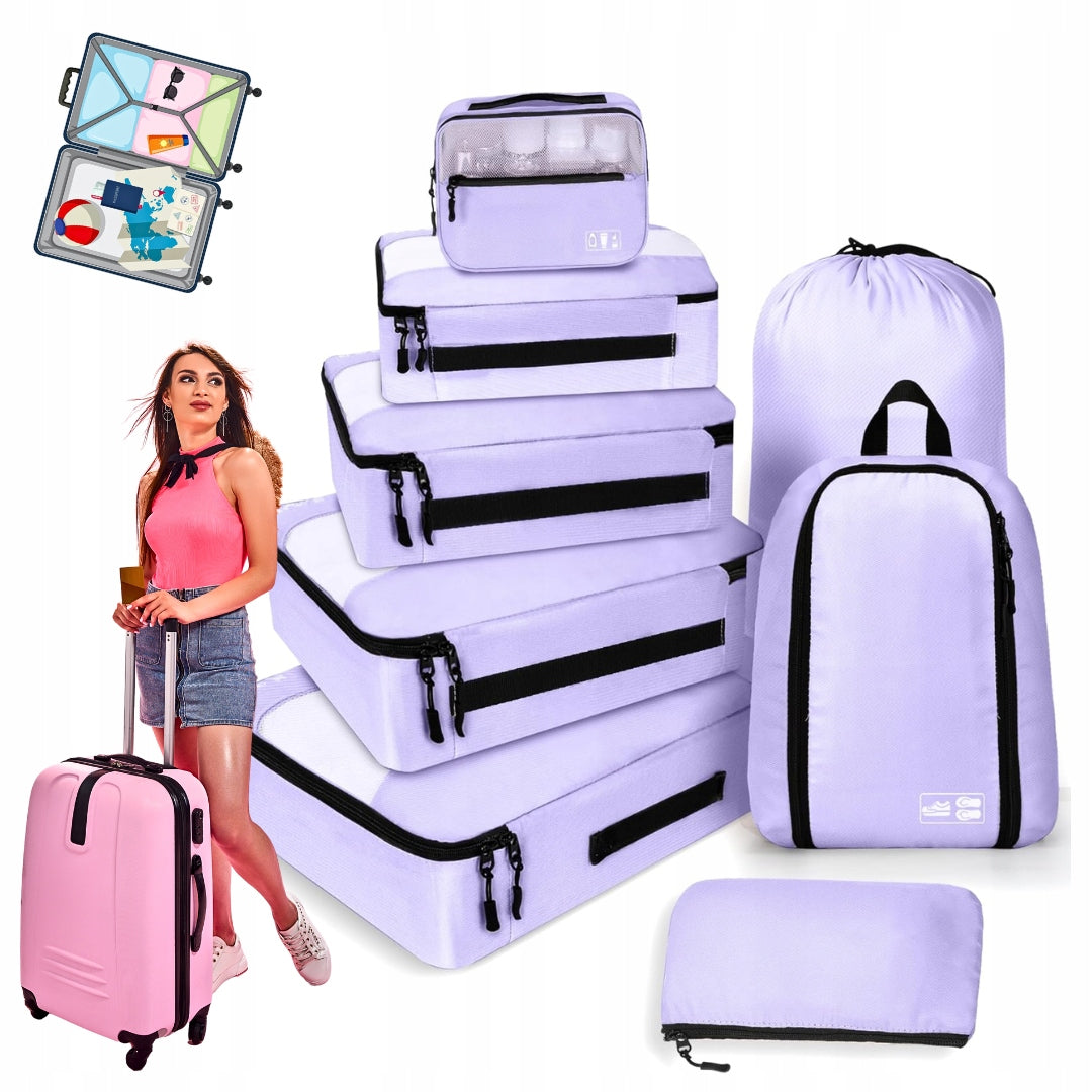 8PCS SUITCASE ORGANIZERS TRAVEL CUBES FOR PACKING BAGS COSMETIC BAG