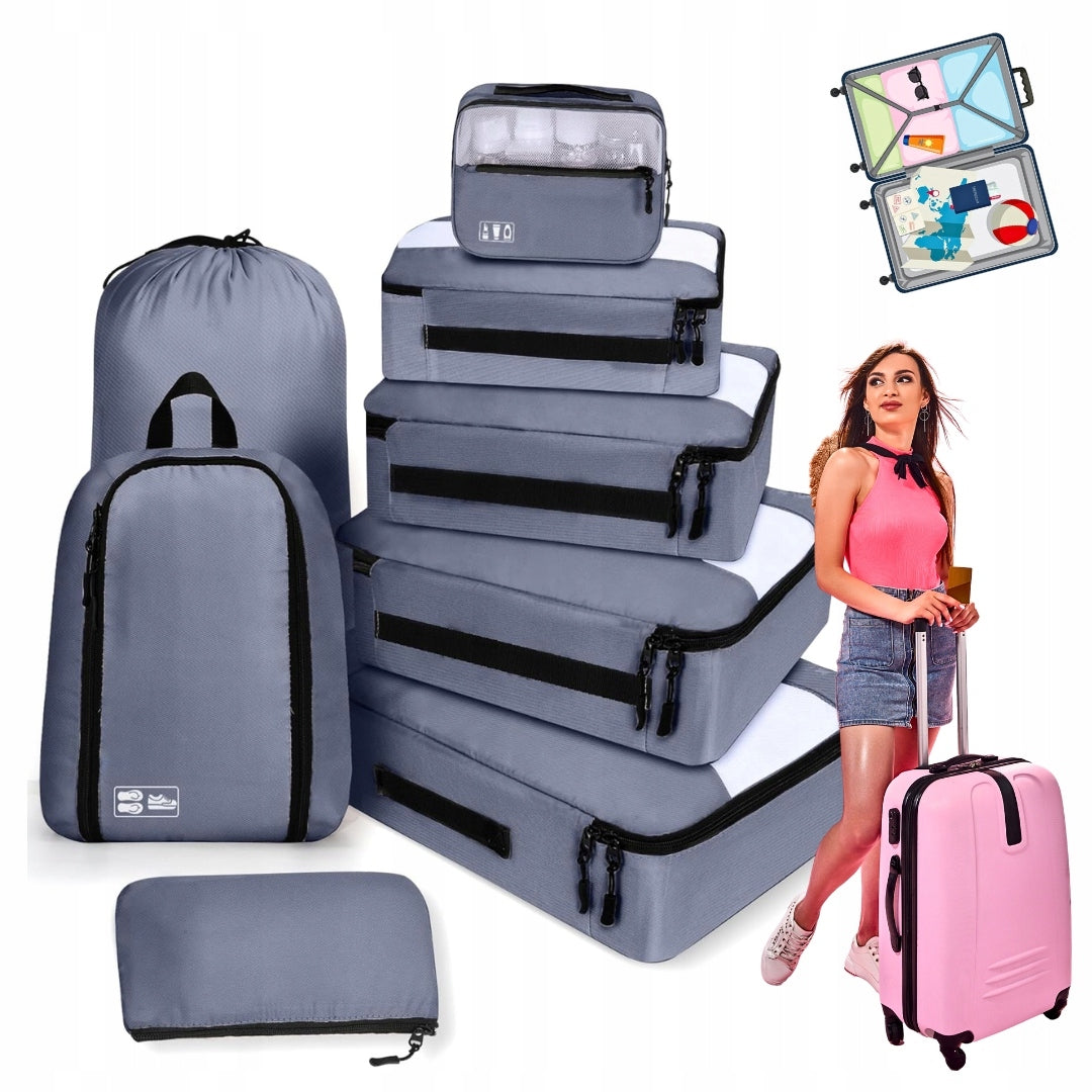 8PCS SUITCASE ORGANIZERS TRAVEL CUBES FOR PACKING BAGS COSMETIC BAG