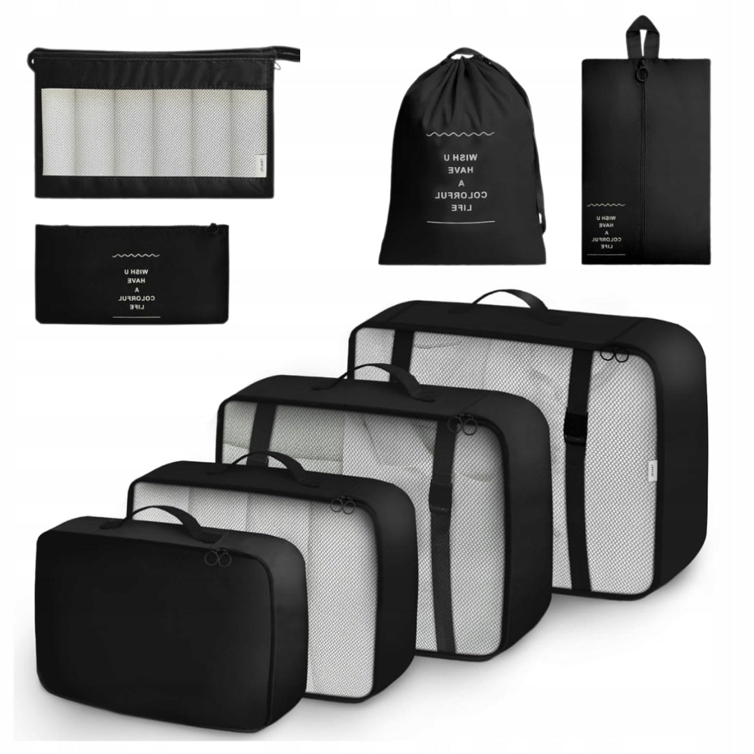 8PCS TRAVEL CUBES FOR SUITCASE TRAVEL CLOTHES PACKING ORGANIZERS