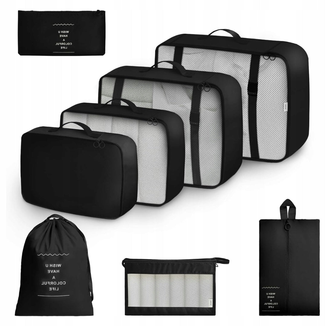 8PCS TRAVEL CUBES FOR SUITCASE TRAVEL CLOTHES PACKING ORGANIZERS