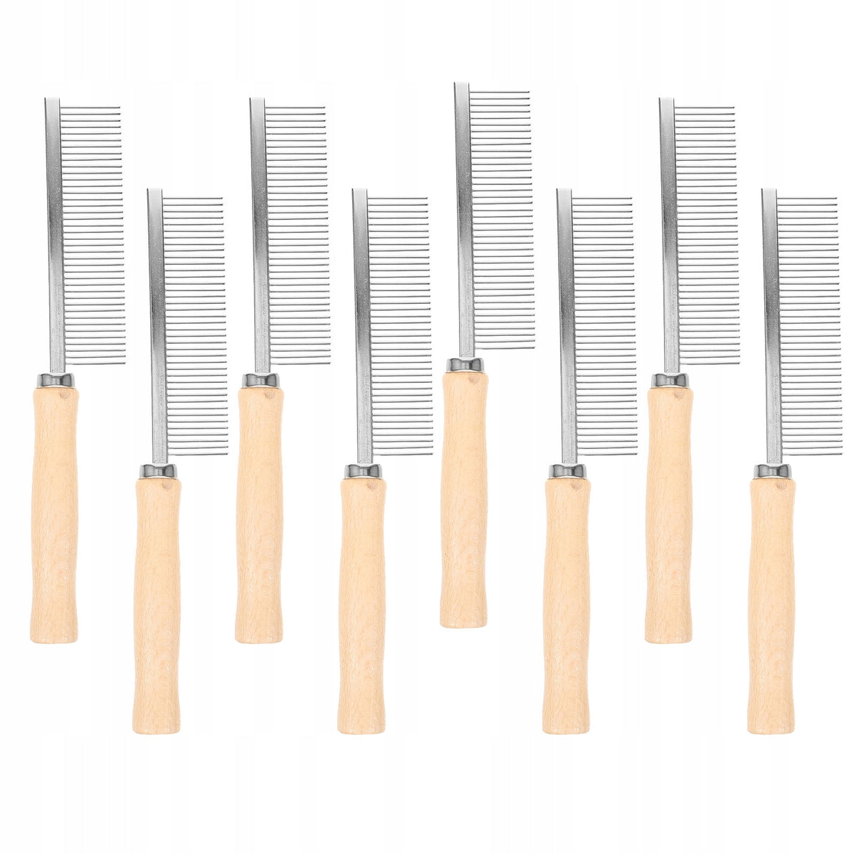8Pcs Durable Metal Pet Comb for Efficient Detangling and Grooming