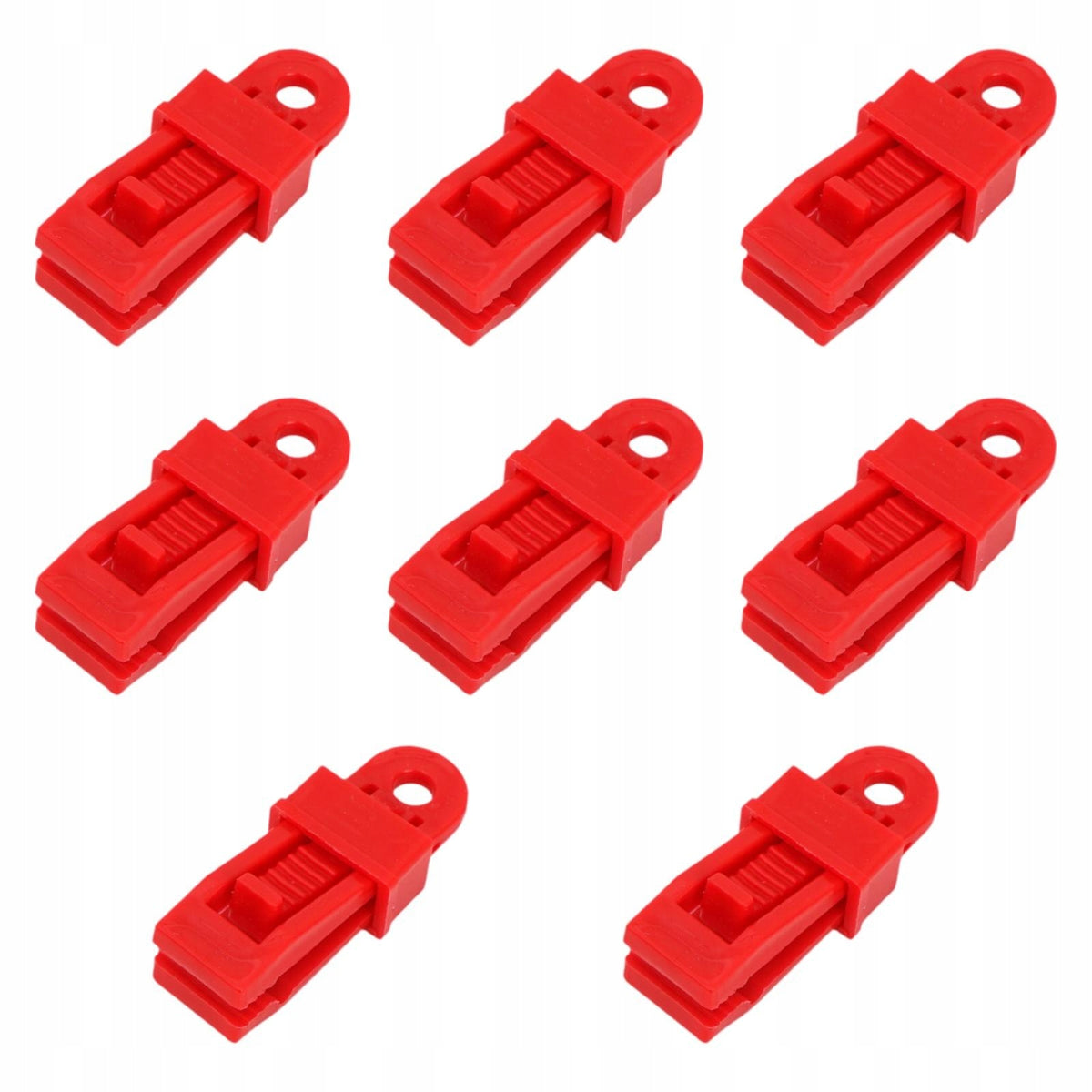 8Pcs Tarp Clips Windproof Lock Grip Camping Gear Tarpaulin Fixed Clips Red