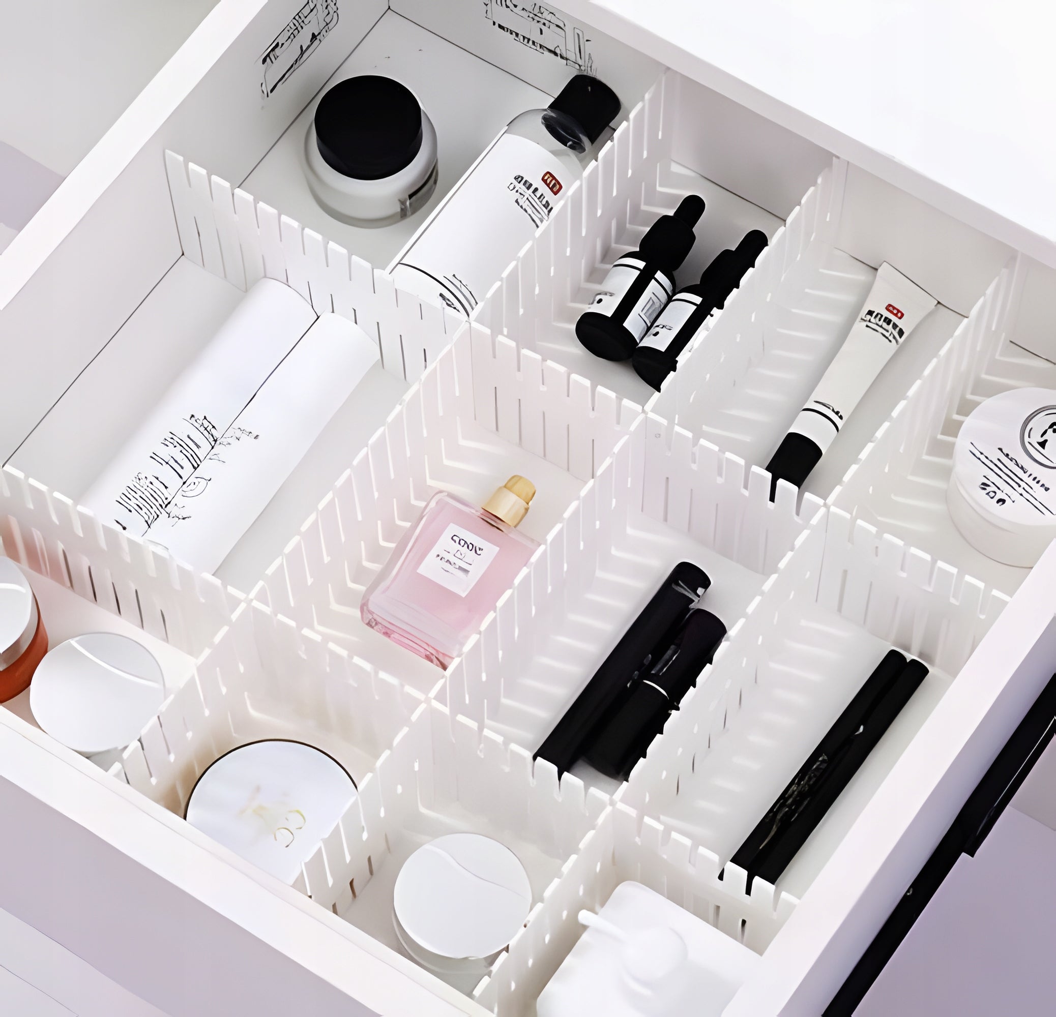 8X FLEXIBLE DRAWER SEPARATOR FOR KITCHEN UTENSILS TOOLS ORGANIZER Packaging status original