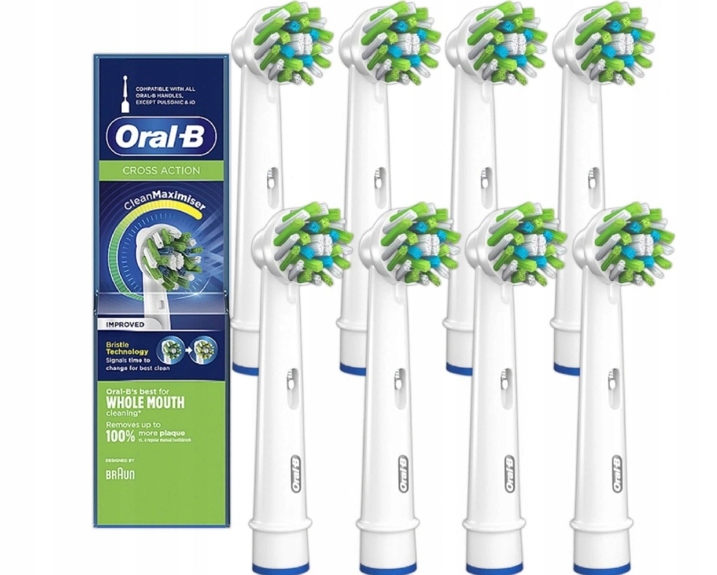 8X ORAL-B Braun EB50 CROSS ACTION TIPS FOR ELECTRIC TOOTHBRUSH Model 036