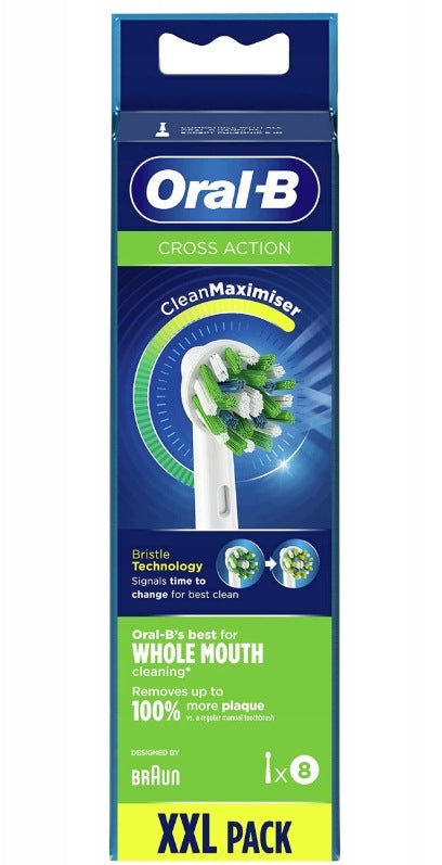 8X ORAL-B Braun EB50 CROSS ACTION TIPS FOR ELECTRIC TOOTHBRUSH Packaging status original