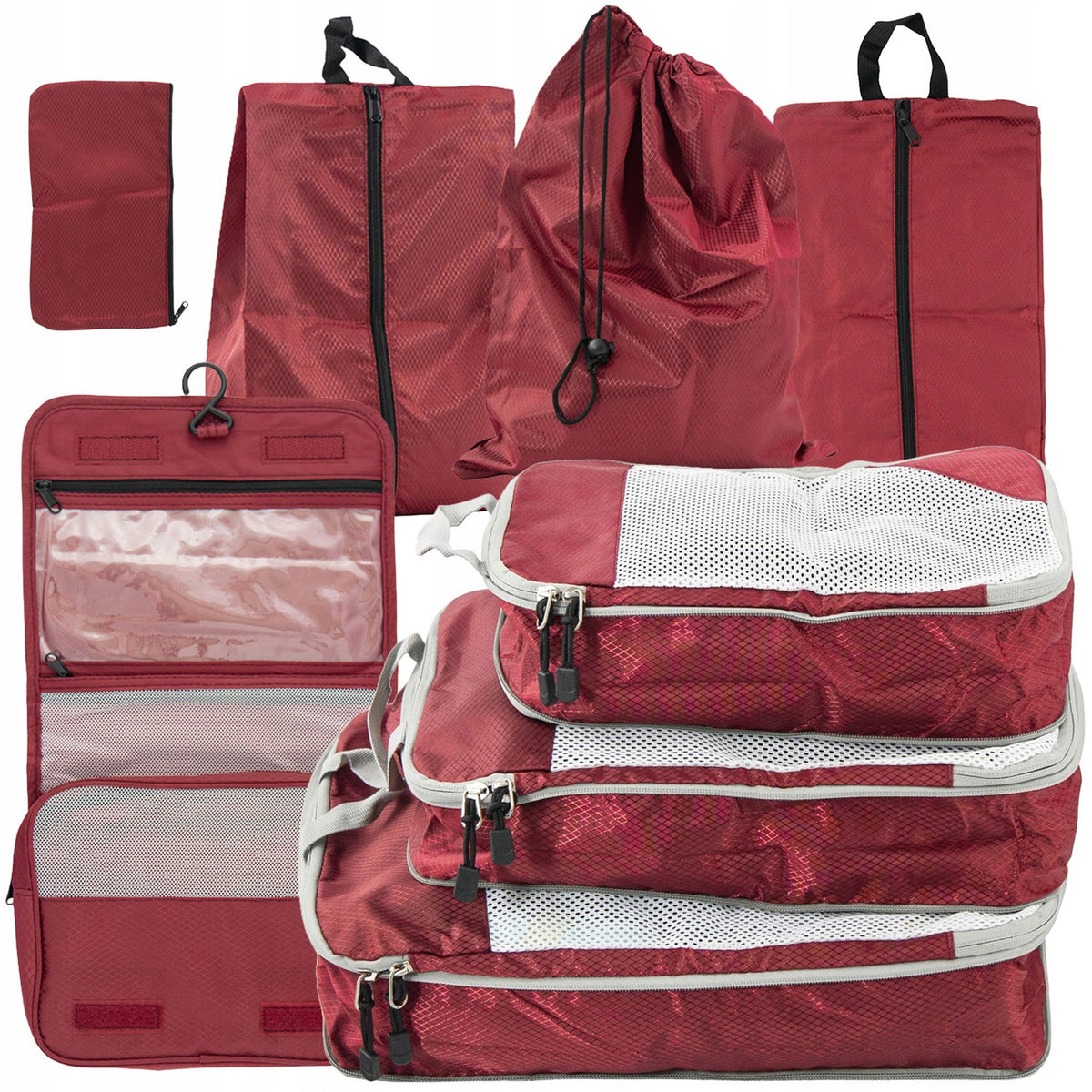 8in1 CABINET SUITCASE PACKING ORGANIZER SET COMPRESSION ORGANIZER