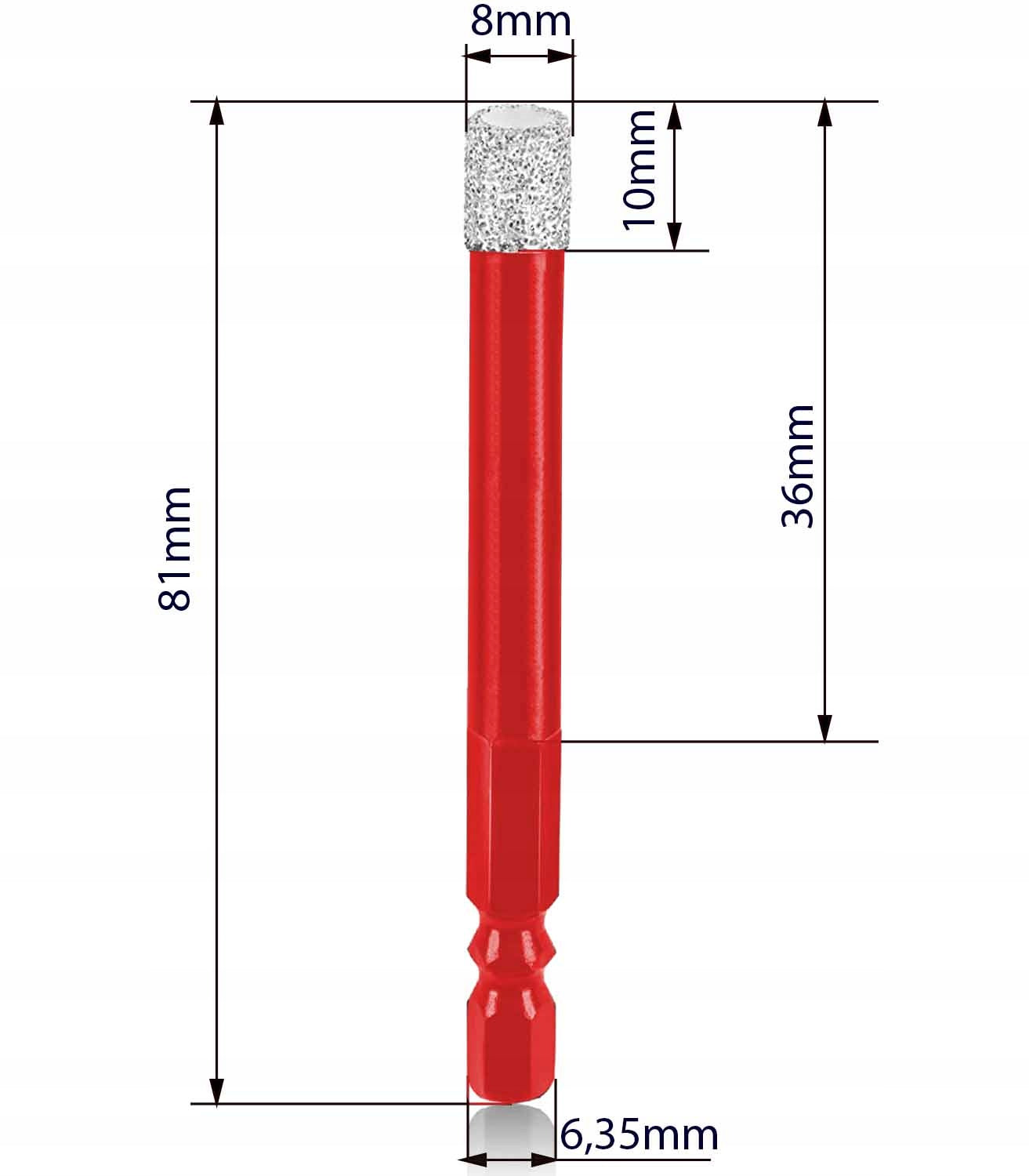8mm DIAMOND DRILL BIT HOLE SAW FOR HEX STONEWARE Brand Vorfal